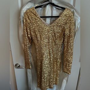 Sparkly Sequin Gold Dress